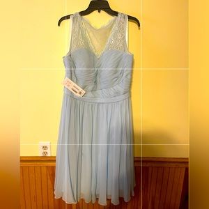 Women’s cocktail dress. Size 16. Sky blue color. New w/tags